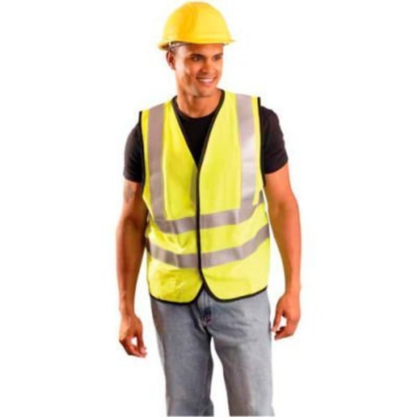 Occunomix Premium Flame Resistant Solid Vest, Class 2, Hi-Vis Yellow, Class 2, L,  LUX-SSFG/FR-YL